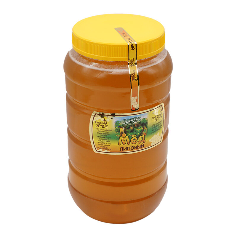 Мёд Башкирский Натуральный Липовый Башкирская медовня 4200 грамм Пластиковый Бидон