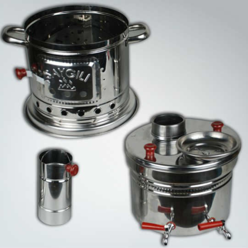 Samovar bouilloire poêle inox bois charbon Charcoa pour Camping chasse pique-nique café thé soupe machine acier-3.5 Lt / 5 Lt capacité