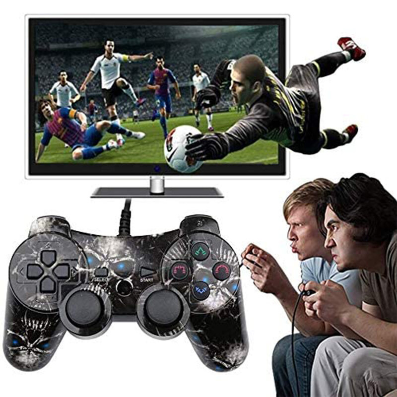 Lioeo Wireless Gaming Controller Gamepad Double Vibration Joypad PS3 6-Axis Motion Sensor แบตเตอรี่360 ° เกมจอยสติ๊กสำหรับ sonyPS3
