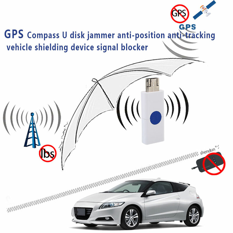 Jammer GPS U disk jammer, anti-Posicionamiento y anti-Seguimiento, bloqueador de señal de jammer de coche
