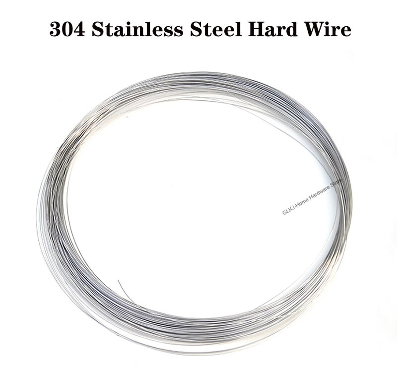 1Meter/5Meter 304 Stainless Steel Hard Wire 1/1.2/1.5/2/2.5/3mm Steel Wire Cord Line Rustproof Handmade DIY