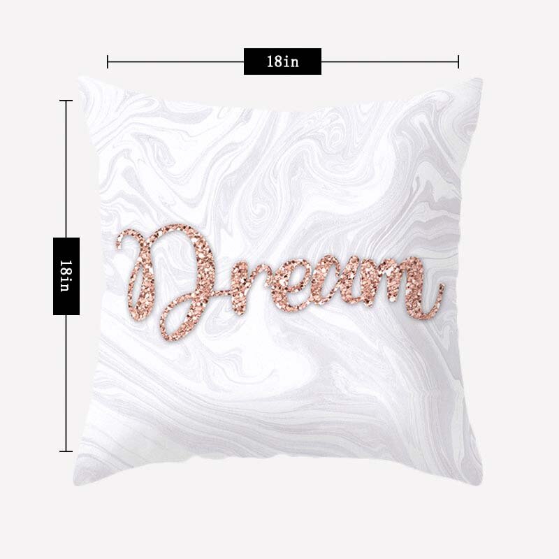 ZHENHE Simple Pink Geometry Pillow Case Double Sided Printing Cushion Cover for Bedroom Sofa  Decor 18x18 Inch （45x45cm）
