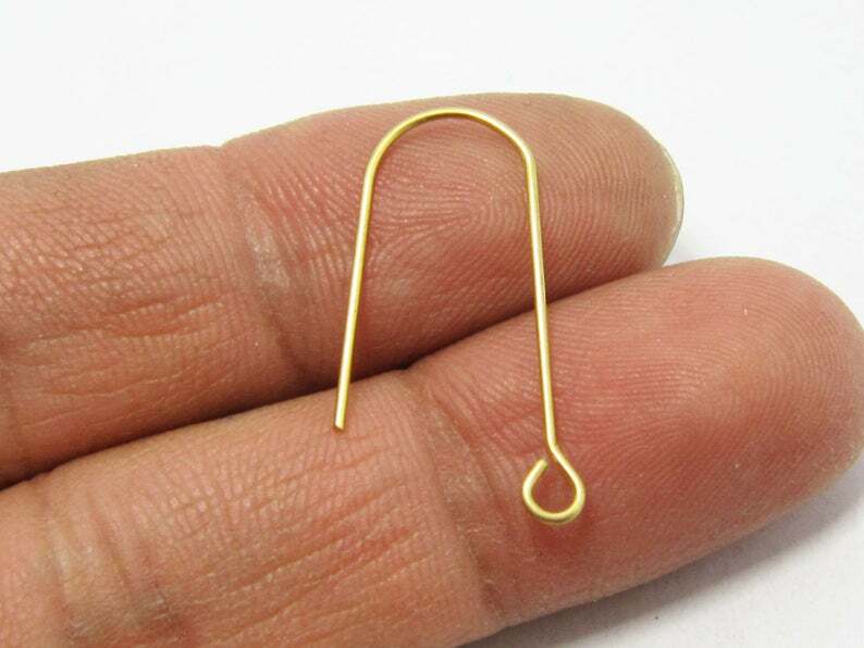 50pcs U Shaped Earring Hooks, Brass Ear Wires, 26.5x0.8mm, Jewelry Making Supplies R211