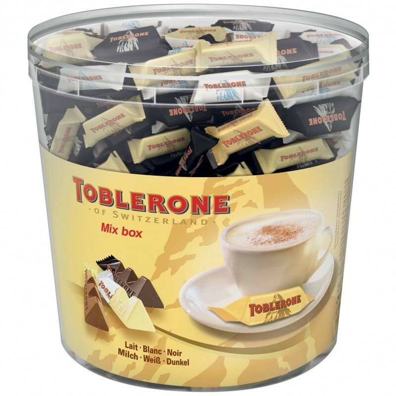 Sortimento mini toblerone, contém 113 unidades de 8g