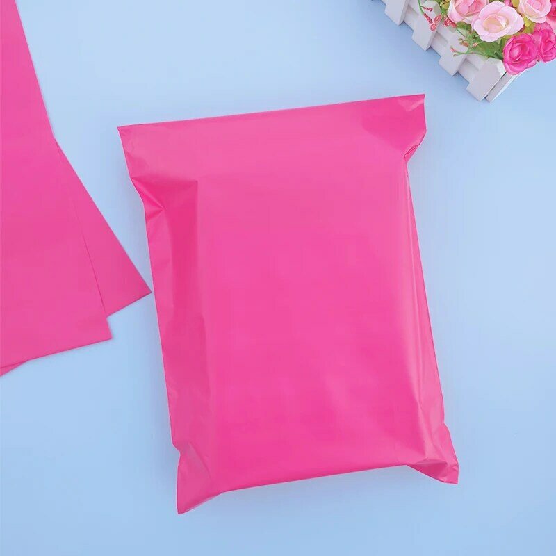10 pçs rosa poli mailer auto adesivo post mailing pacote de vedação de cola saco postal saco de presente sacos de transporte de armazenamento de correio