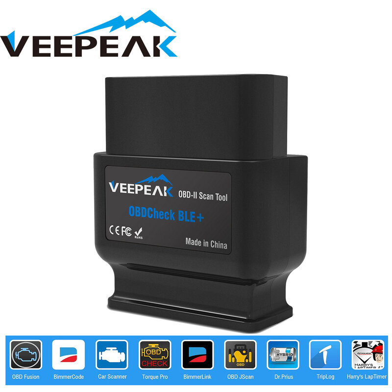 Диагностический сканер Veepeak OBDCheck BLE + Bluetooth 4,0 OBD2 для iOS и Android, автомобильный диагностический считыватель кодов, сканер для универсального OBDII