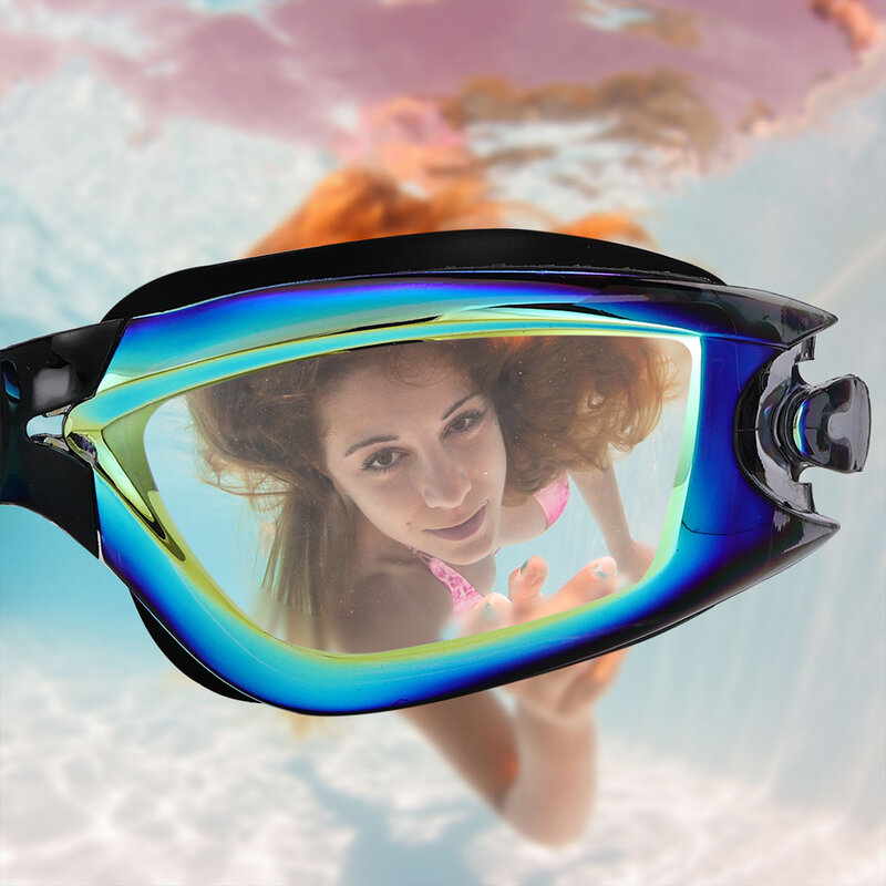 JSJM New Professional Waterproof Plating Clear Double Anti-fog Swim Glasses Anti-UV Men Women Silicone Swimming Goggles Eyewear