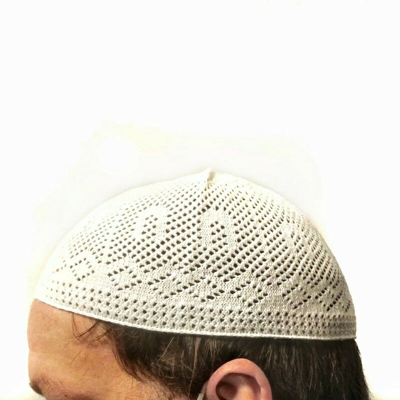 12 pçs chapéus de oração muçulmanos dos homens por atacado algodão tricô chapéus do crânio boné muçulmano oração islâmica chapéu cabeça sólida casual 02