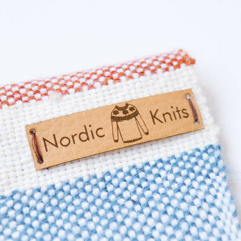 40 pçs de couro feito à mão knittting crochê etiquetas de costura personalizado vestuário-diy tags com logotipo da marca retângulo artesanato itens etiqueta