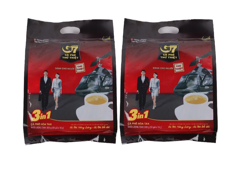ベトナムのインスタントコーヒーg7 "3 in 1" (trung nguyen) 100パック。1600g