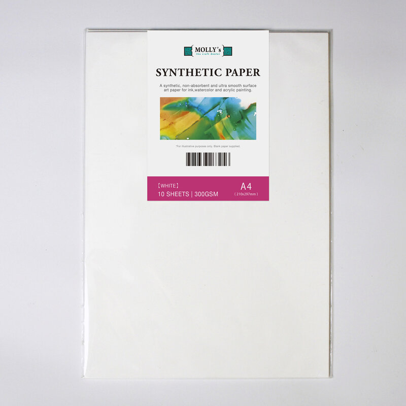 Yupo-White Alcohol Ink Paper, Papel Sintético Liso A4, Pintura e Desenho, Artesanato DIY