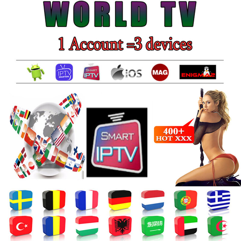IPTV Smart pro XXX Europa Welt tv Beste HD TV Unterstützung✔️Android Tv box✔️ M3u xxx✔️MAG✔️Vlc✔️ Engima2Free Garantie TEST