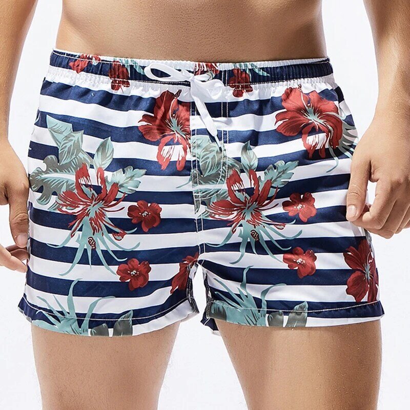 Pantalones cortos de verano con estampado de flores para hombre, Shorts informales de secado rápido, transpirables, para playa, Fitness y gimnasio