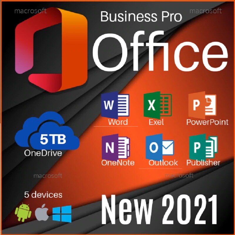 Office 2021 Pro 365 Woord Exel Powerpoint Multi-Taal