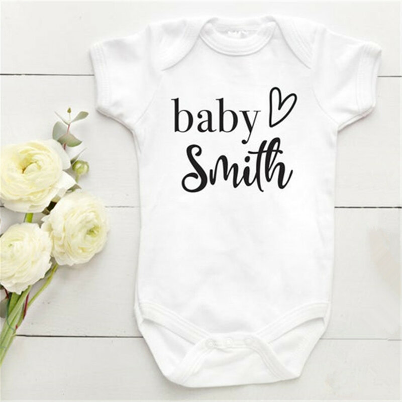 Grenouillère blanche personnalisée pour bébé, chemise personnalisée, cadeau de réception-cadeau pour bébé