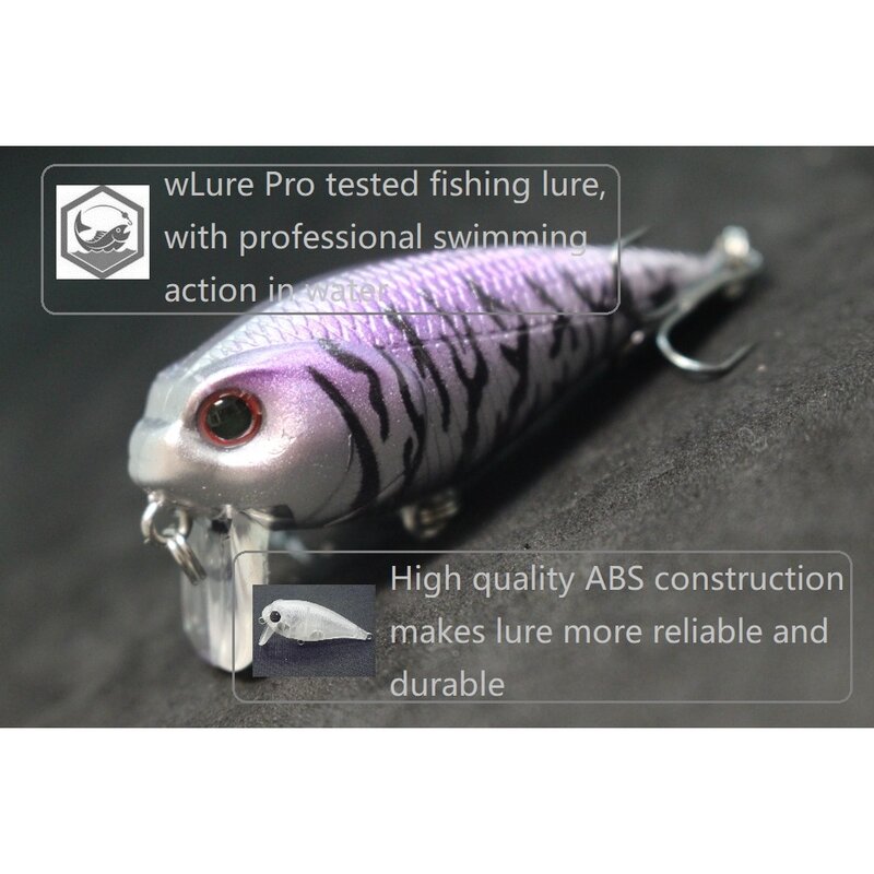 WLure Fishing Lure Crankbait 5.7cm 9.4g SubSurface Wake Bait wobler 0.2 metr głębokość duża Wobble Action C655