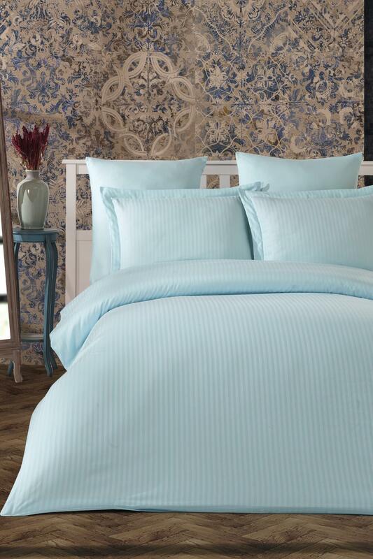 Striped Satin Bedding Set Solid Color Luxury Satin Bed Linen Set 6 pcs Duvet Cover Set Pillow Case Cover