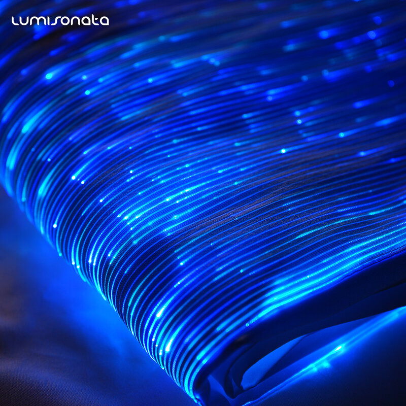 Lumisonata Led ไฟเบอร์ออปติกผ้า7สีผ้าส่องสว่างใน Light Light Up Designer ผ้ากระเป๋า DIY,hairpin Handmade