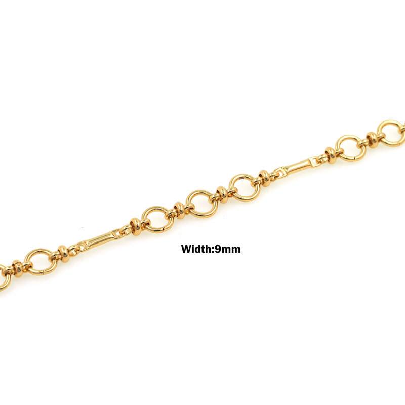Men's Gold Filled Loose Chain Ladies DIY Bracelet Necklace Jewelry Making Materials O-shaped Semi-finished Chain