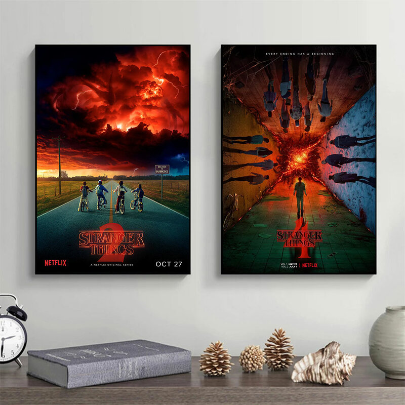 Stranger Things-póster de la temporada 4 de 2022, cuadro en lienzo de ciencia ficción, Horror, arte de pared, imágenes impresas, decoración del hogar para habitación