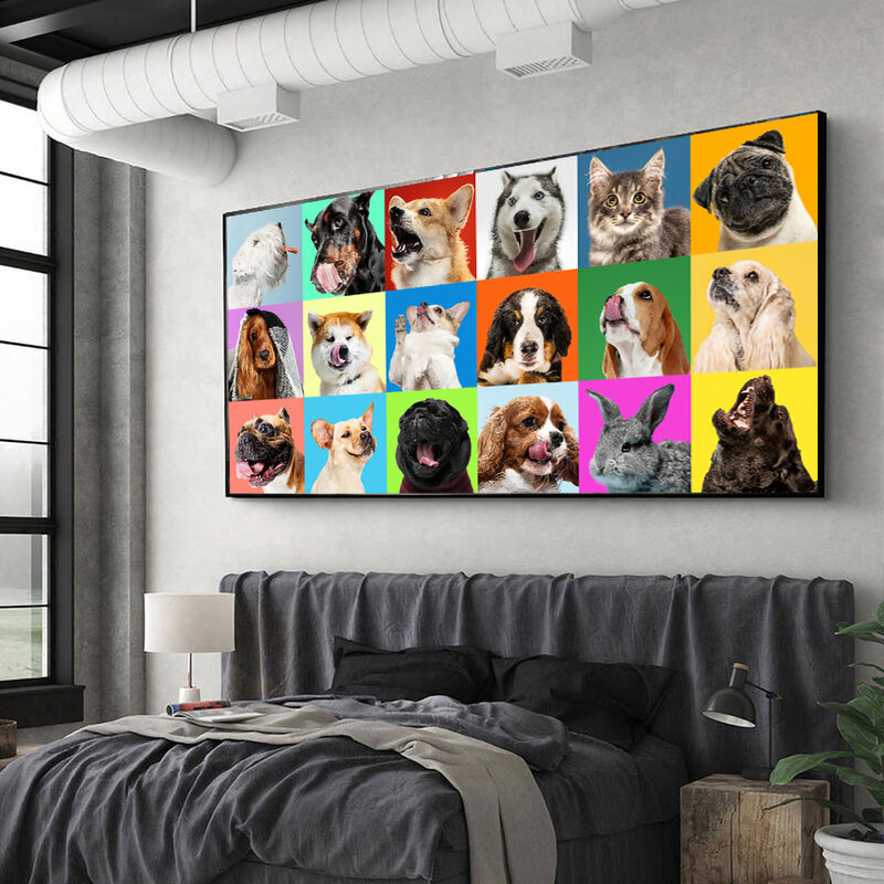 Chó Động Vật Cảnh Vải In Hình Nghệ Thuật Treo Tường Labrador Canvas Tranh Nghệ Thuật Treo Tường Áp Phích Hưu Vàng Trang Trí Tranh