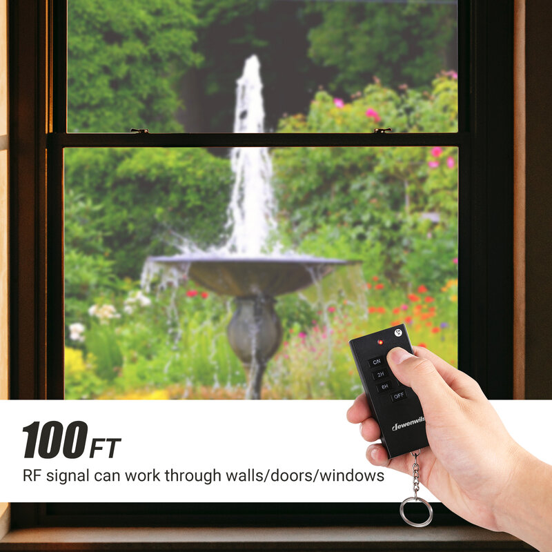 Dewenwils Outdoor Licht Sensor Timer Waterdicht 100 Ft Bereik Afstandsbediening Met 2 Geaard Stopcontacten