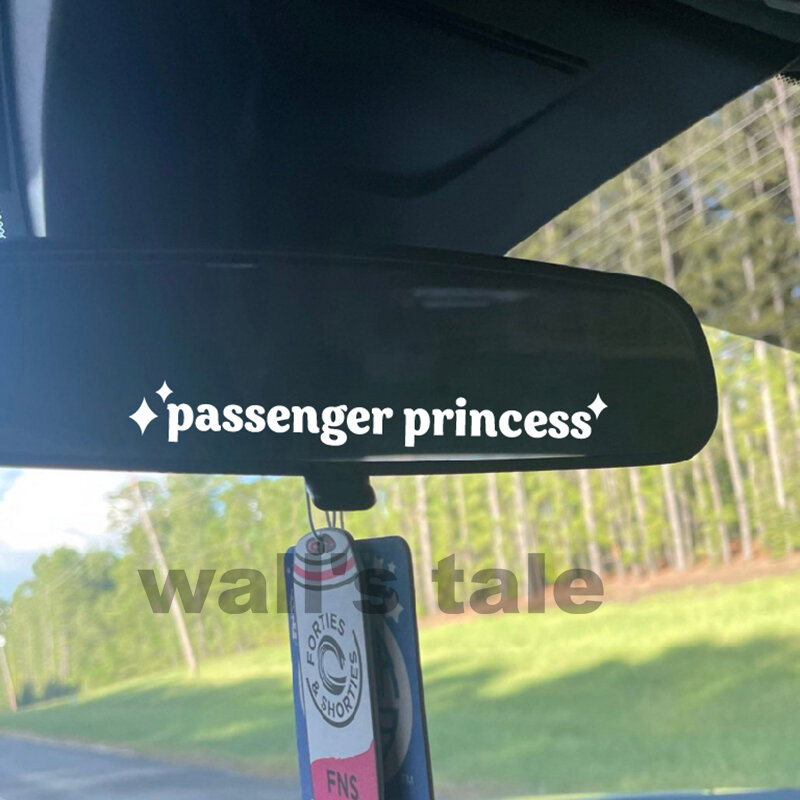 Passageiro princesa espelho decalque do carro citações minimalista bonito girly carro vinil arte adesivo decalques decoração