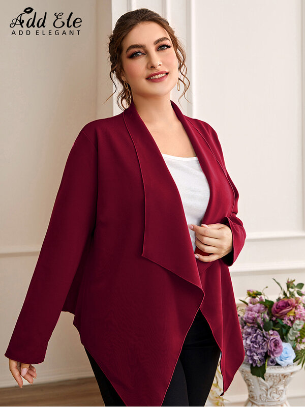 Add Elegant – manteaux pour femmes, grande taille, vêtements pour femmes, manches longues, longueur asymétrique, couleur unie, B837, 2022
