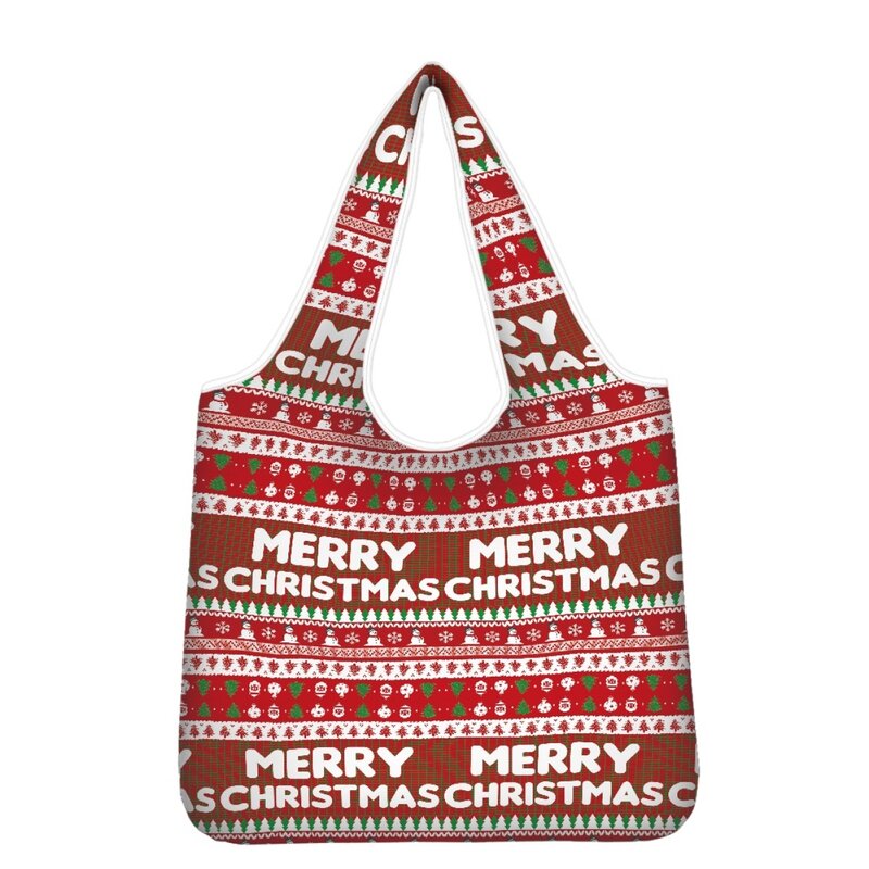Nopersonality Christmas Bags Eco Friendly barboncino Bichon Pug Dog Shopping Bags borsa a tracolla da donna per borse da viaggio per la spesa