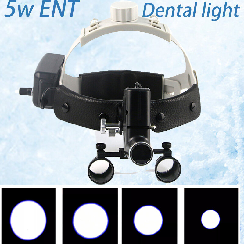LED双眼ワイヤレスヘッド,2.5x/3.5x,ヘッドバンド,調整可能,5w,歯科用器具