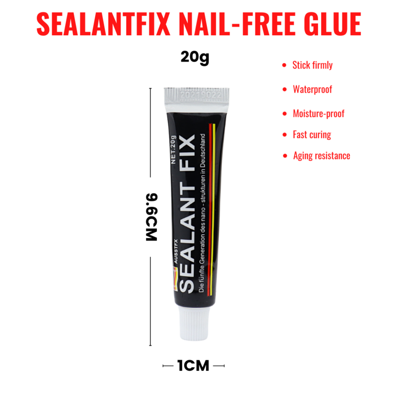 20g SEALANTFIX Nail-Free Glue Quick-Dry Metal Glass Adhesive Strong White Paste Glue