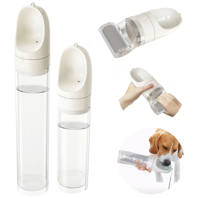 Bottiglia d'acqua portatile pieghevole per cani da 1l/1,5 l per cani di taglia grande tazza d'acqua trasparente bollitore per bere da viaggio per cani da compagnia all'aperto