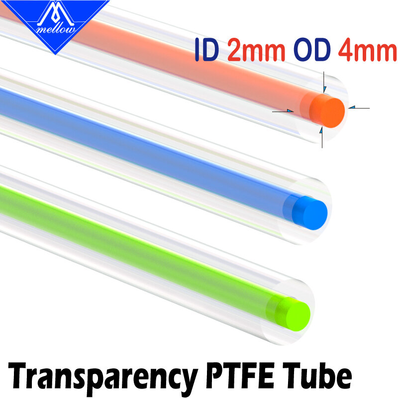 يانع عالية الشفافية PTFE أنبوب teflon MMU2.0 ل prusa i3 mk3 ender-3 anet mk8 بودين الطارد 1.75 مللي متر خيوط id2ملليمتر OD4mm