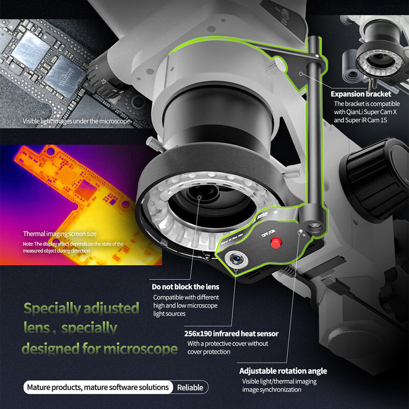 Mini Microscope à Caméra Super IR, Capteur d'Imagerie Thermique Spécifique, Infrarouge 256x190, Diagnostic, Réparation d'Inspection
