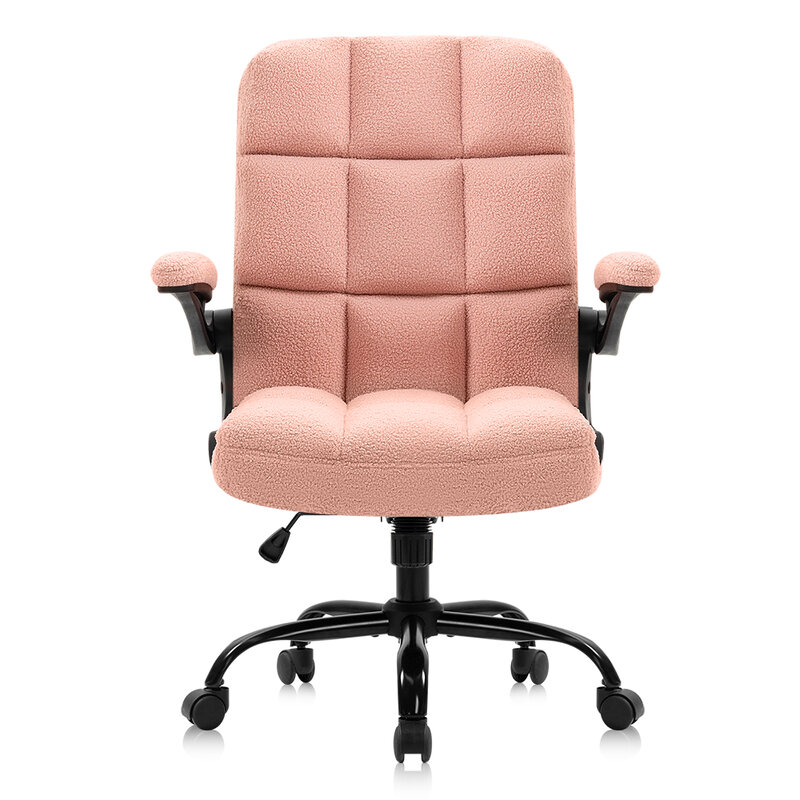 Sillas de oficina para mujer y niña, silla ergonómica para juegos de ordenador con ruedas, color rosa