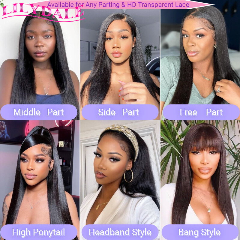 30 32 Inch 360 Full Lace Wig Human Hair Pre Plucked With Baby Hair Malaysian Straight Lace Front Wig Swiss Lace Lilydale Hair