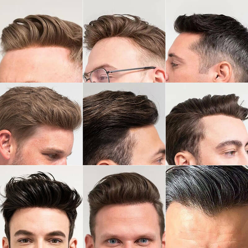 Bio-toupee mężczyźni 0.06-0.08mm V skóry koronki przodu System włosów jednostka peruka mężczyzna proteza włosów 100% peruka z naturalnych włosów dla mężczyzn