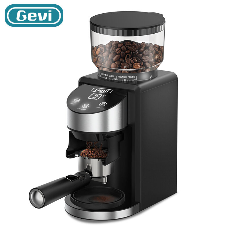 Кофемолка Gevi Burr, электрическая регулируемая кофемолка с 35 точными настройками помола 120 В/200 Вт для эспрессо