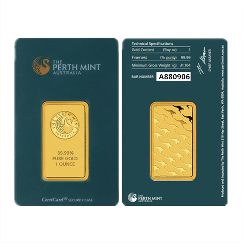 1 온스 호주 금도금 금덩어리 및 클래드 바 고급 금 복제 기념품 동전 컬렉션, 독립 시리즈