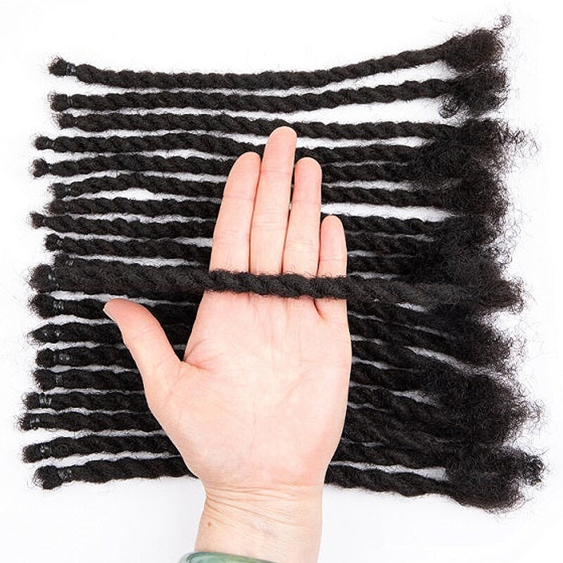 Dreadlocks Extensions ludzkie włosy dla kobiet mężczyźni Two Strand Twist dredy Microlocs dredy z włosów rozszerzenia szydełkowe warkocze