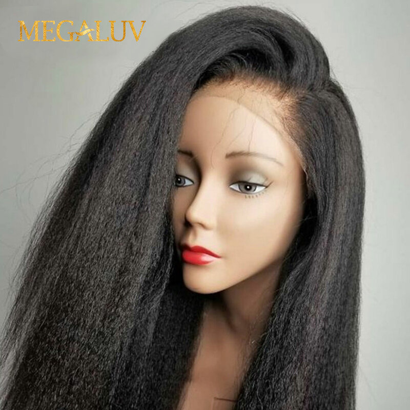 13X 4 koronkowa peruka na przód perwersyjne proste włosy ludzkie peruki dla czarnych kobiet wstępnie oskubane brazylijski peruka z włosów typu Remy Yaki koronki przodu peruka