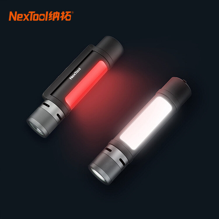 Youpin nextool 6-em-1 lanterna 1000lm duplo-luz zoomable alarme USB-C recarregável móvel power bank magnético campismo trabalho
