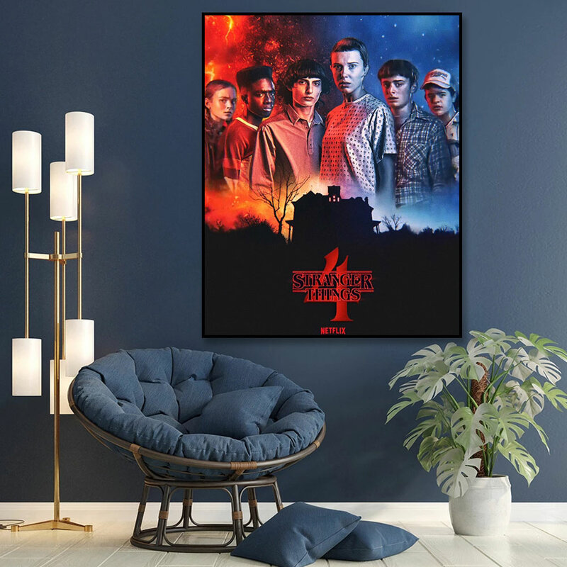 Stranger Things Season 4 Poster 2022 New TV Science Fiction Horror Drama Canvas Painting Wall Art Print Pictures Room Home Decor