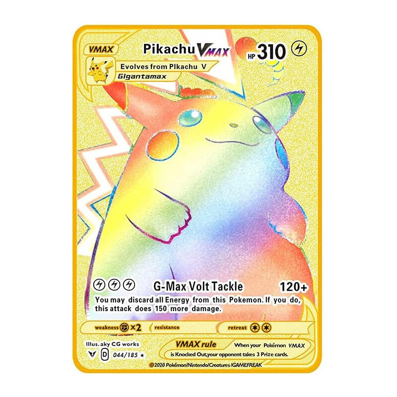 Pokemon Pikachu Metal Card Charizard Ex Charizard Vmax Mewtwo juego de colección Anime Metal juguetes para niños