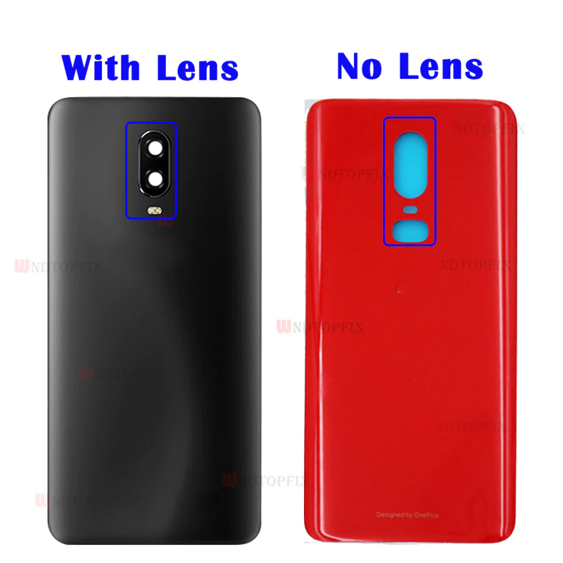 New For OnePlus 6 6T Back Battery Cover Door Rear Glass For Oneplus 7 Pro Battery Cover For 1+6T Housing Case + Camera Lens