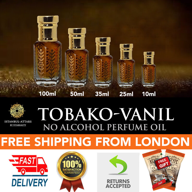 Tobako vanille-oudh holz-blck orchidee-neroli-noir konzentriertes alkoholfreies parfüm öl attar kostenloser schneller versand
