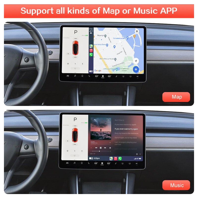 Adaptador inalámbrico CarPlay para Tesla, caja Dongle para Apple Car Play para Modelo 3 Y para Modelo S X Car Waze Spotify iOS