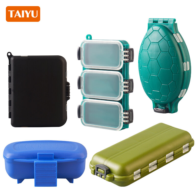 TAIYU-caja de aparejos de pesca portátil, Mini estuche de almacenamiento para accesorios de pesca de carpa, anzuelo, señuelo, herramienta de cebo, caja de guarda multifuncional