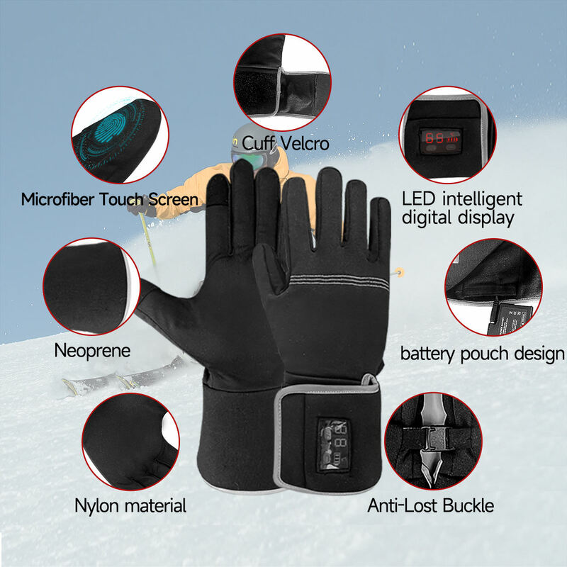 Oplaadbare Batterij Verwarmde Handschoenen Winter Handschoenen Voor Mannen Verwarming Goves Dunne Sectie Ski Jacht Camping