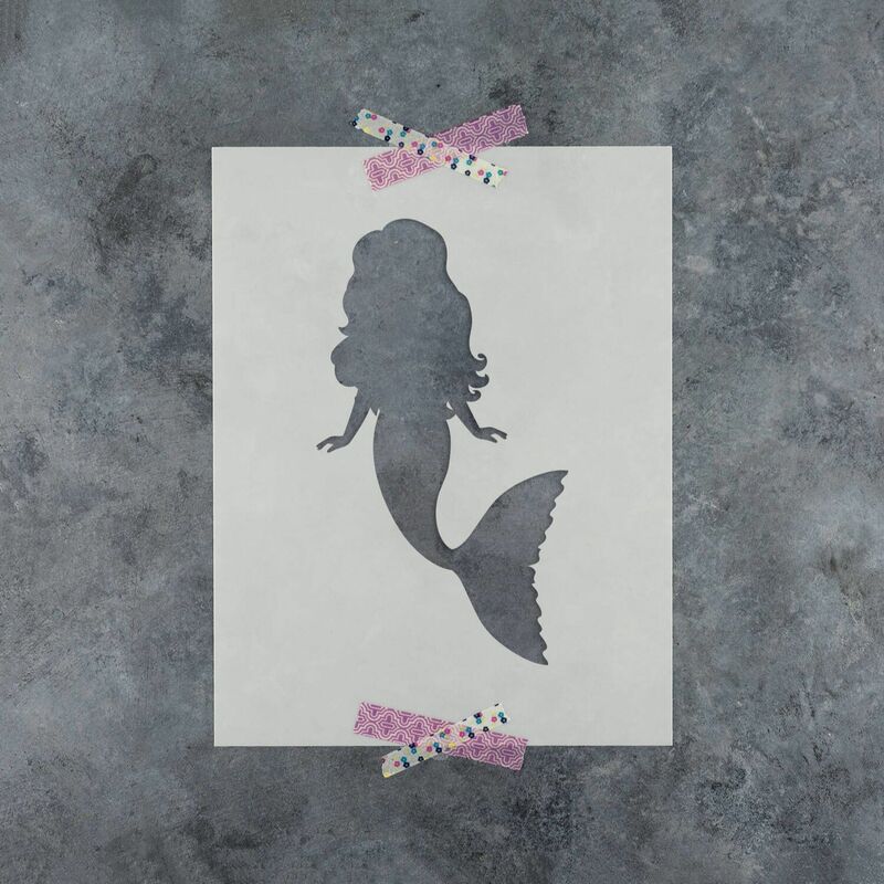 Reusable DIY Craft Mermaid Stencil for Cookie Cake Decorating Tools Template
